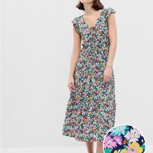 GAP Multicolor Flutter Sleeve V-Neck Sundress